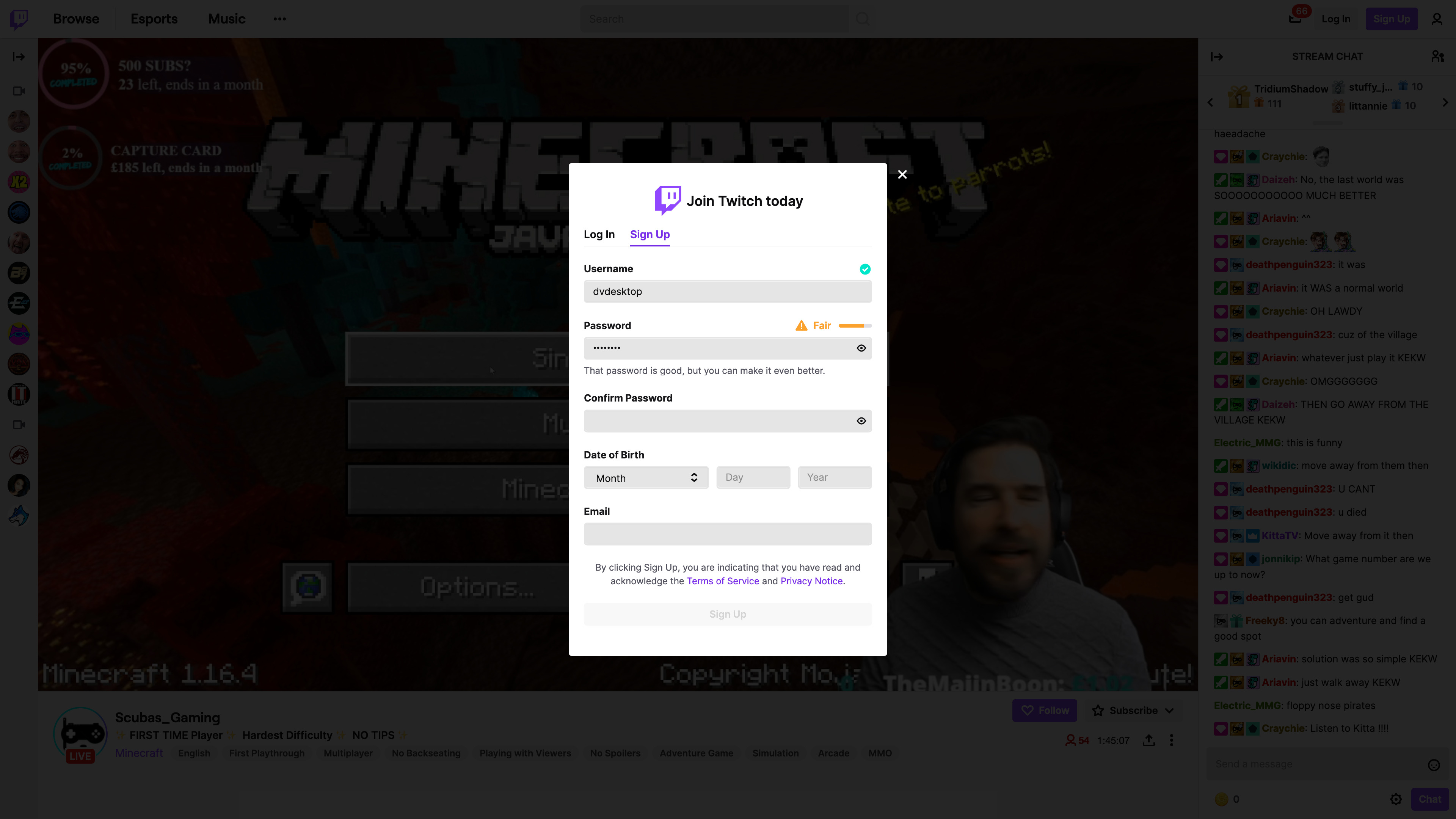 Password strength indicator