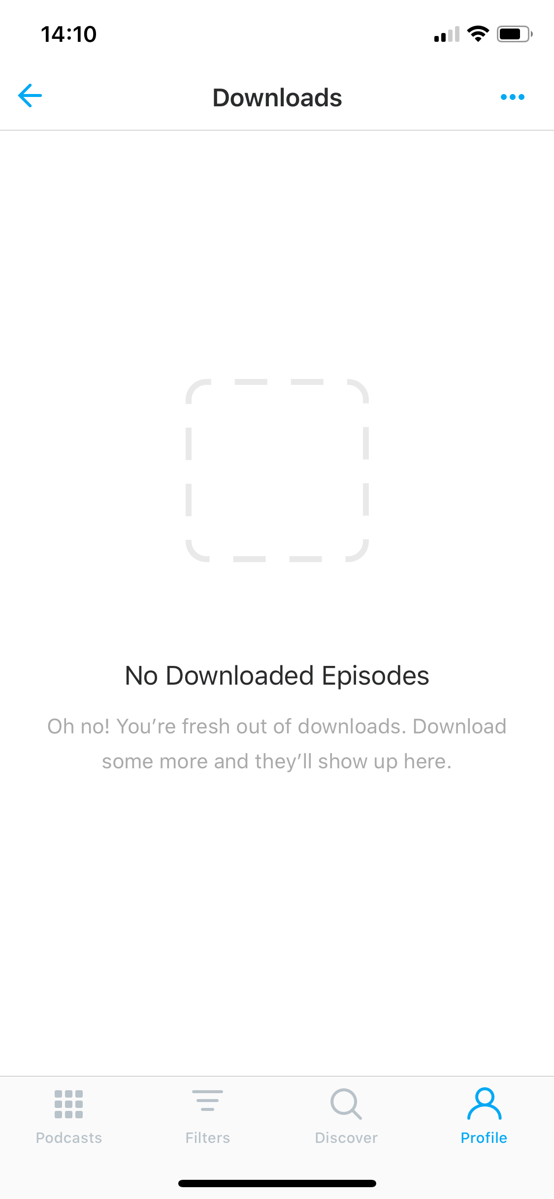 no downloaded episodes