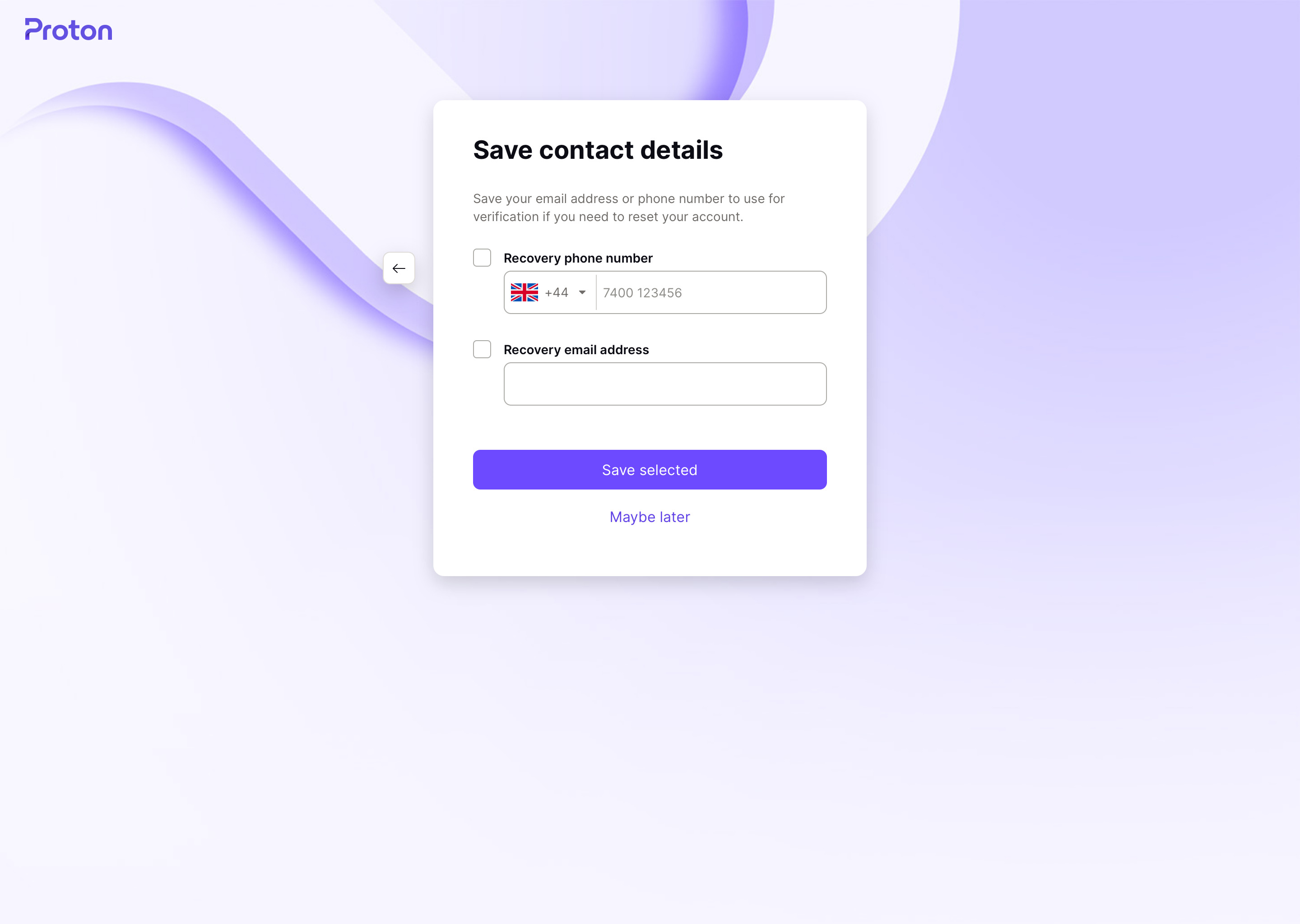 Save contact details
