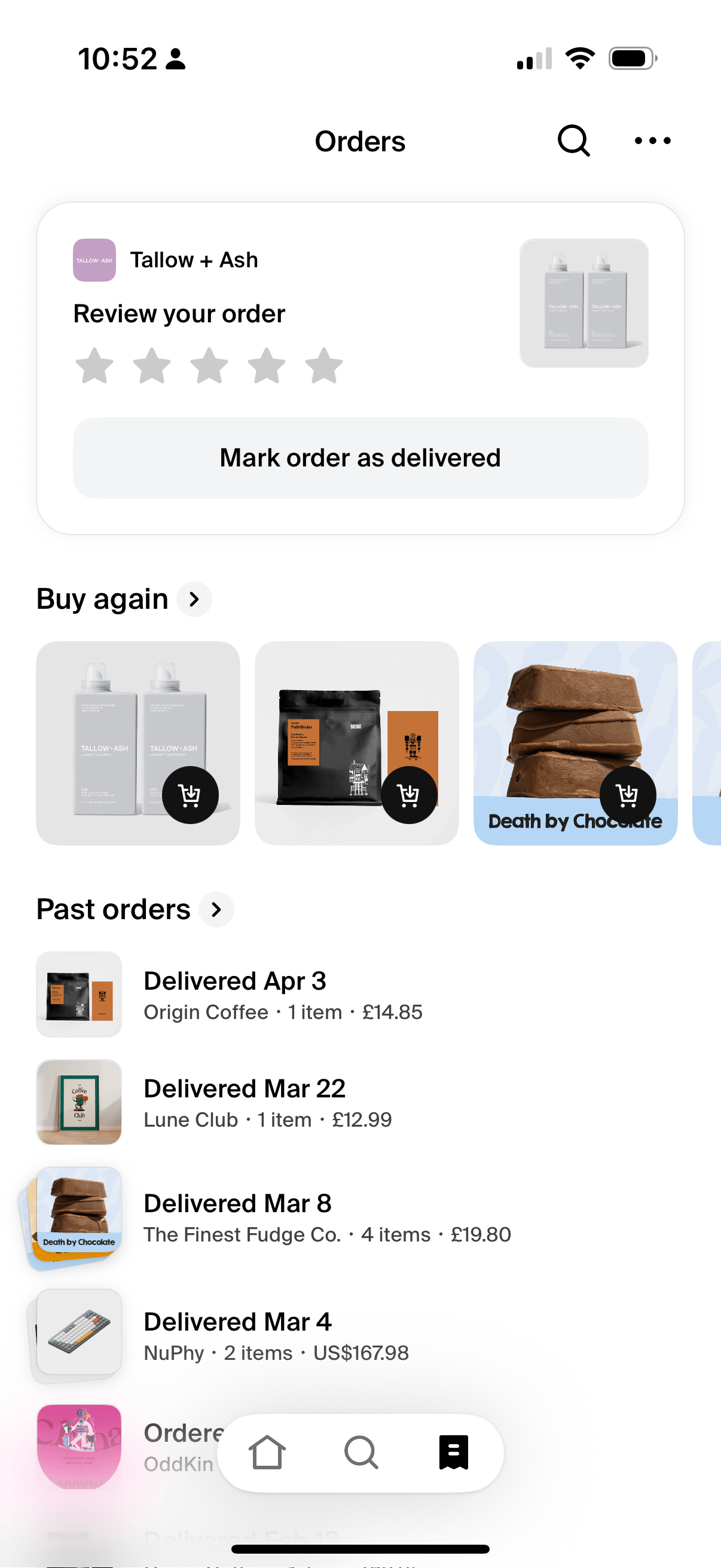 Shop - Order History