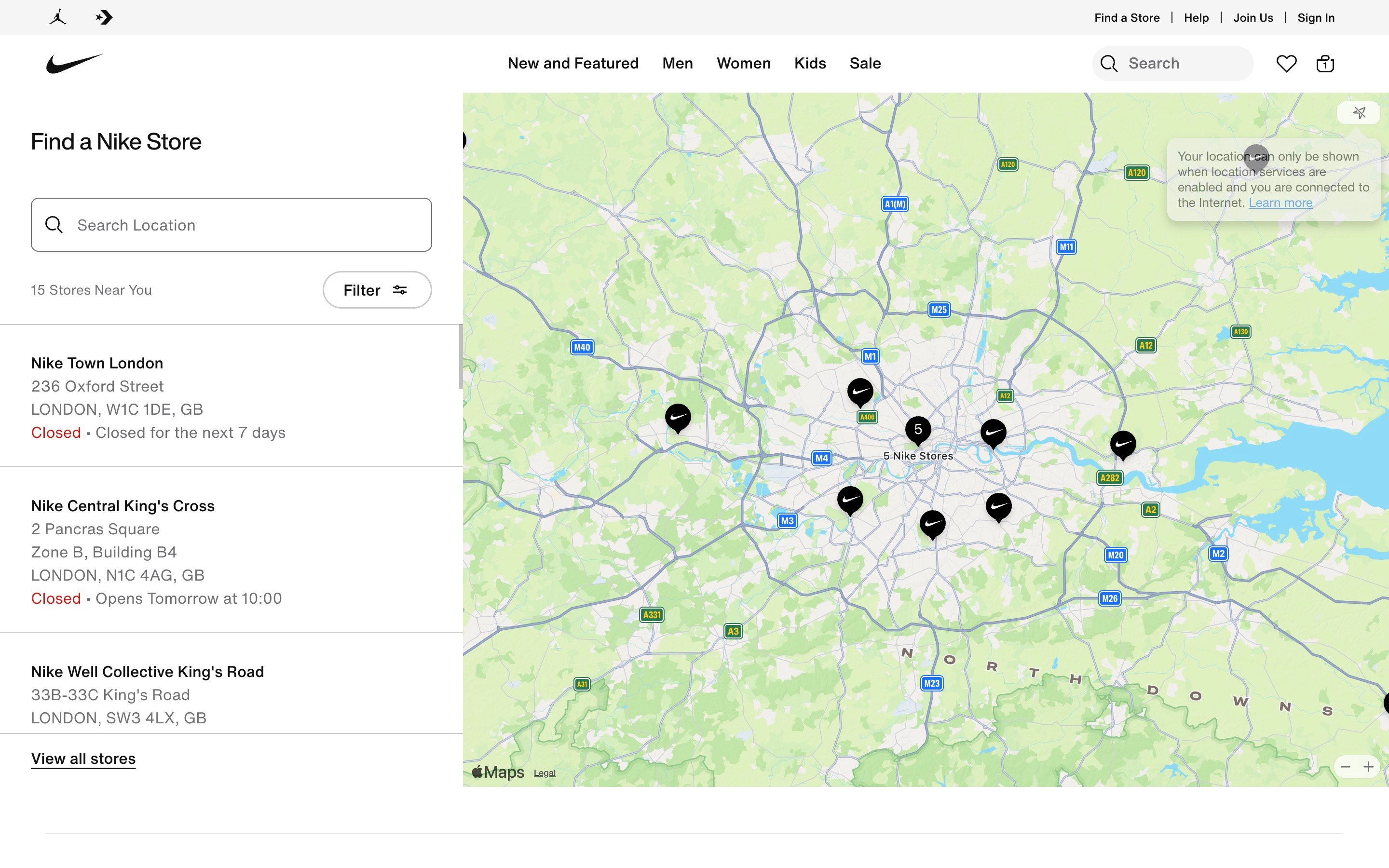 Nike Store Locator