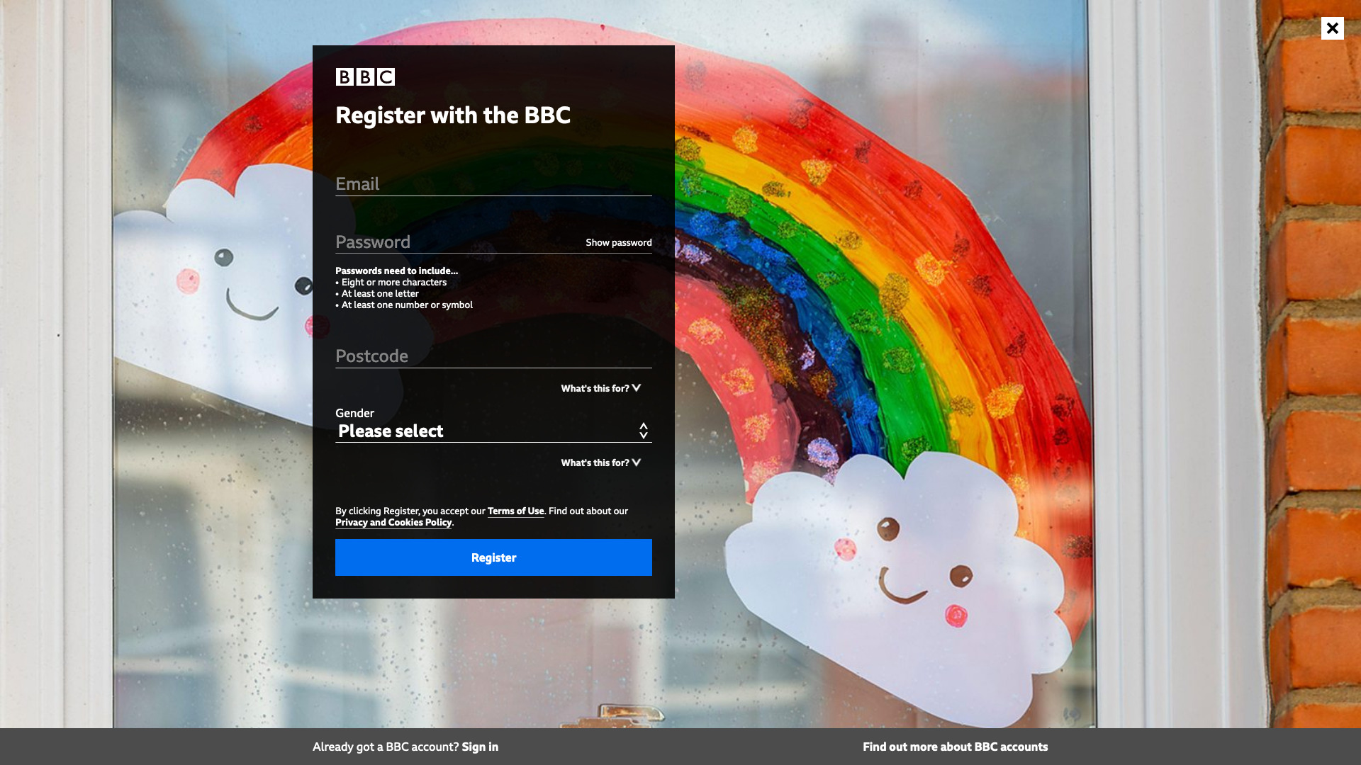 Register with the BBC