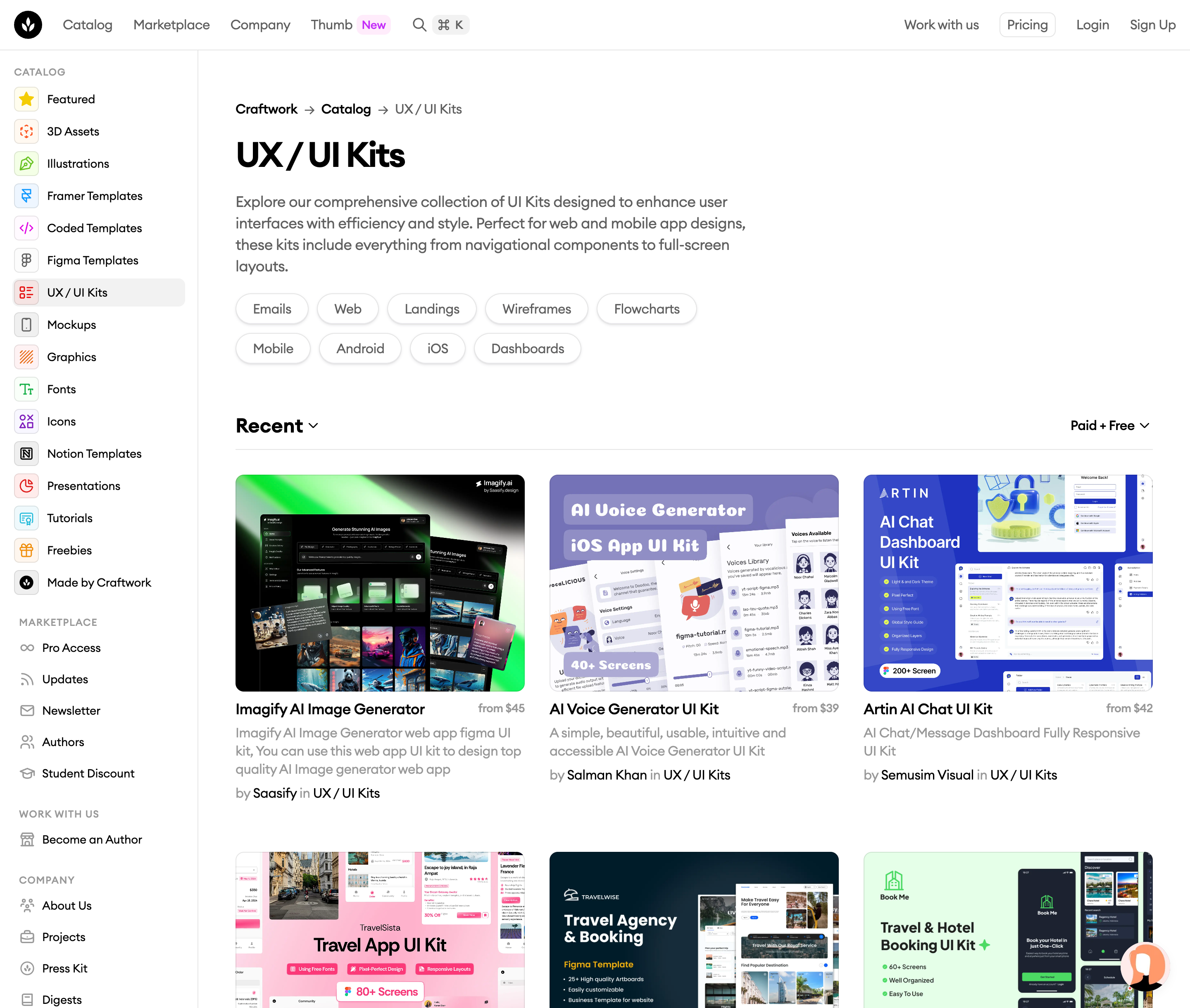 Craftwork UI Kits Catalog