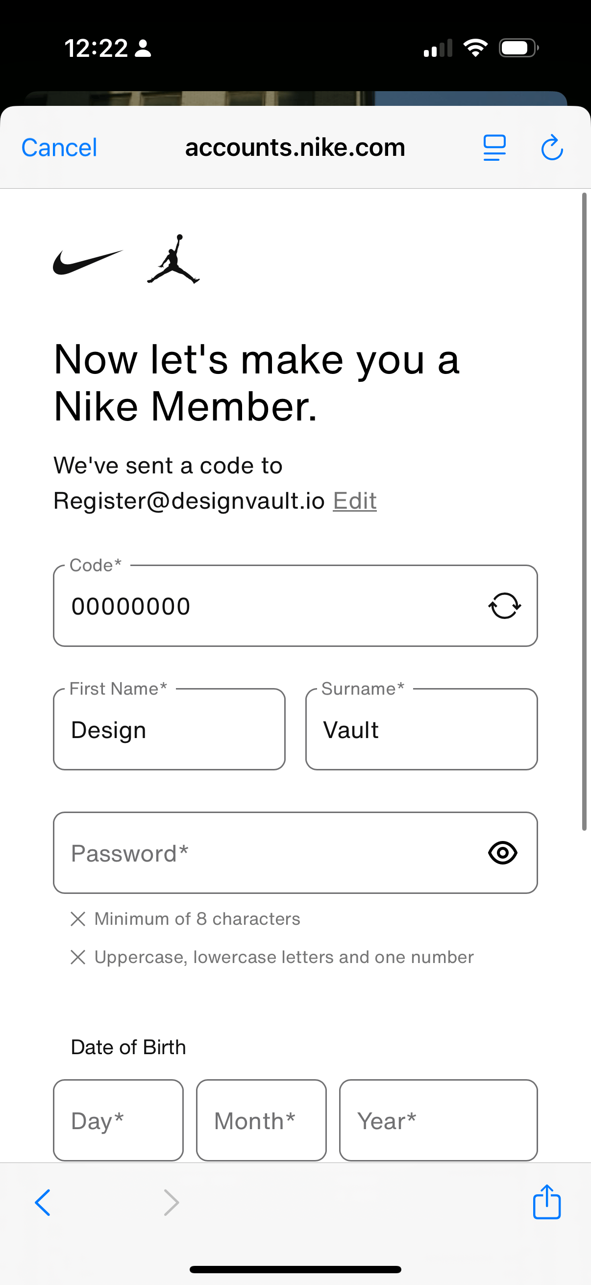 Nike Account Registration