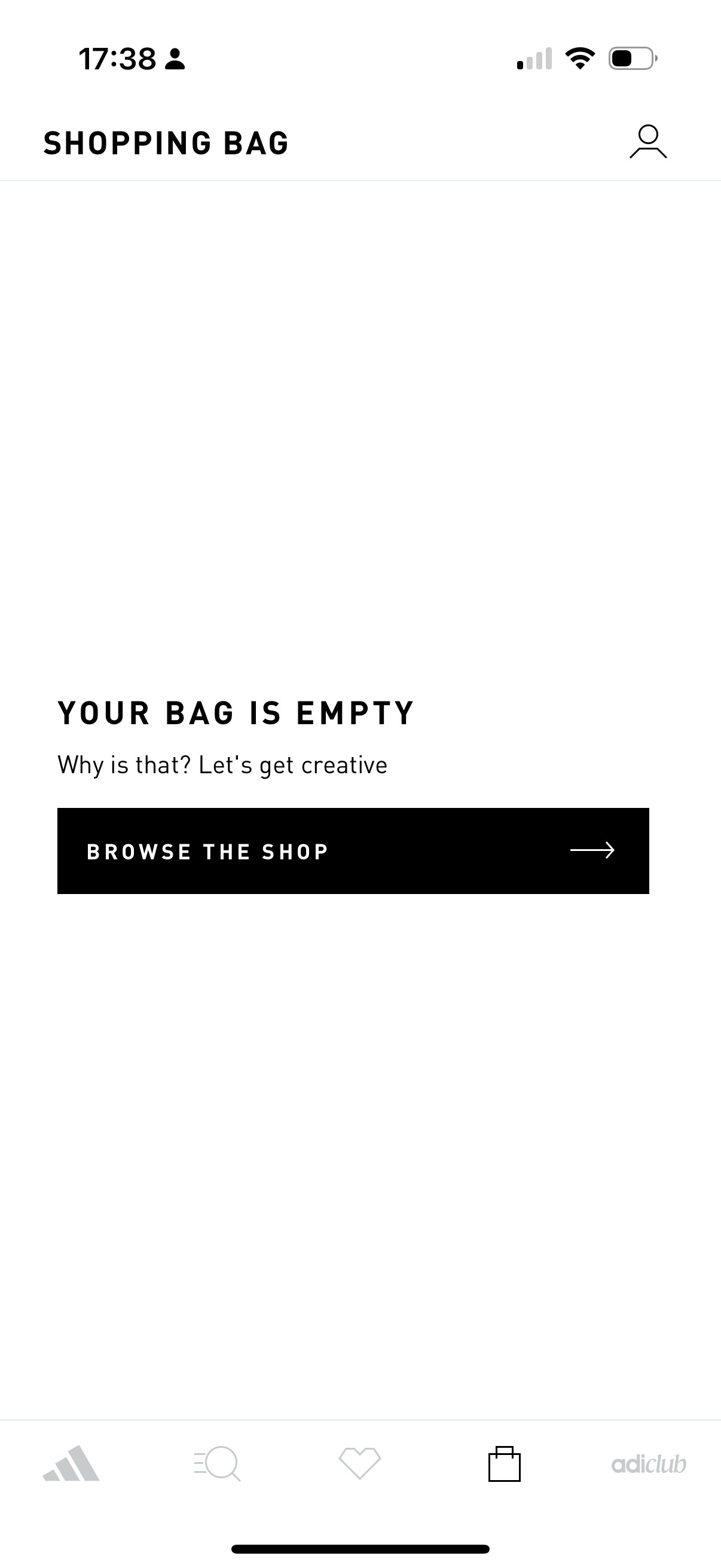 Adidas - Cart Empty State