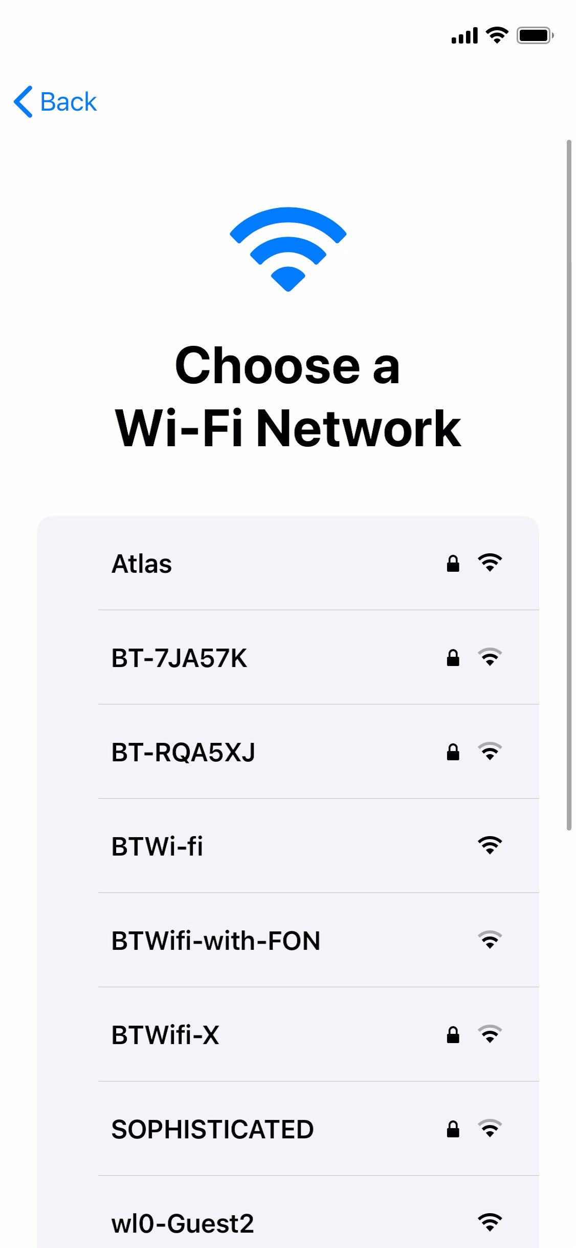 Choose a network