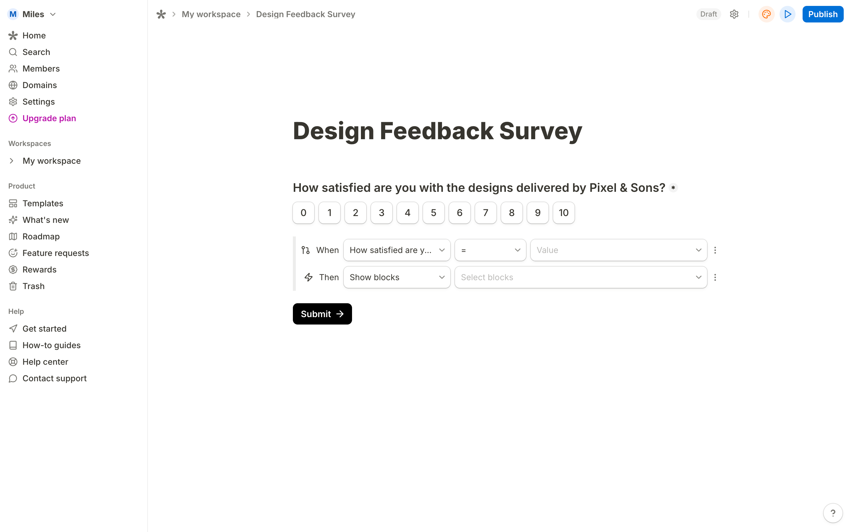 Tally - Conditional logic editor