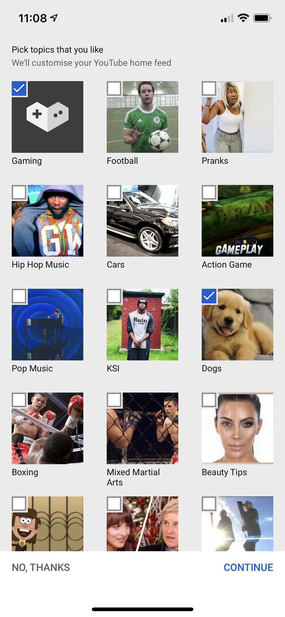 Pick topics that you like