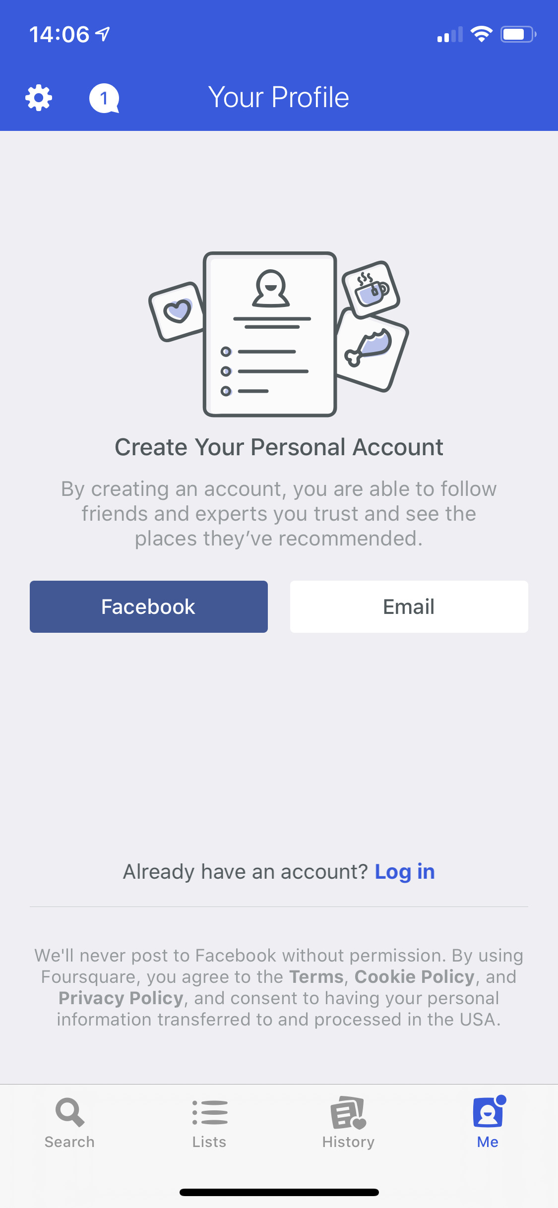 Create your personal account