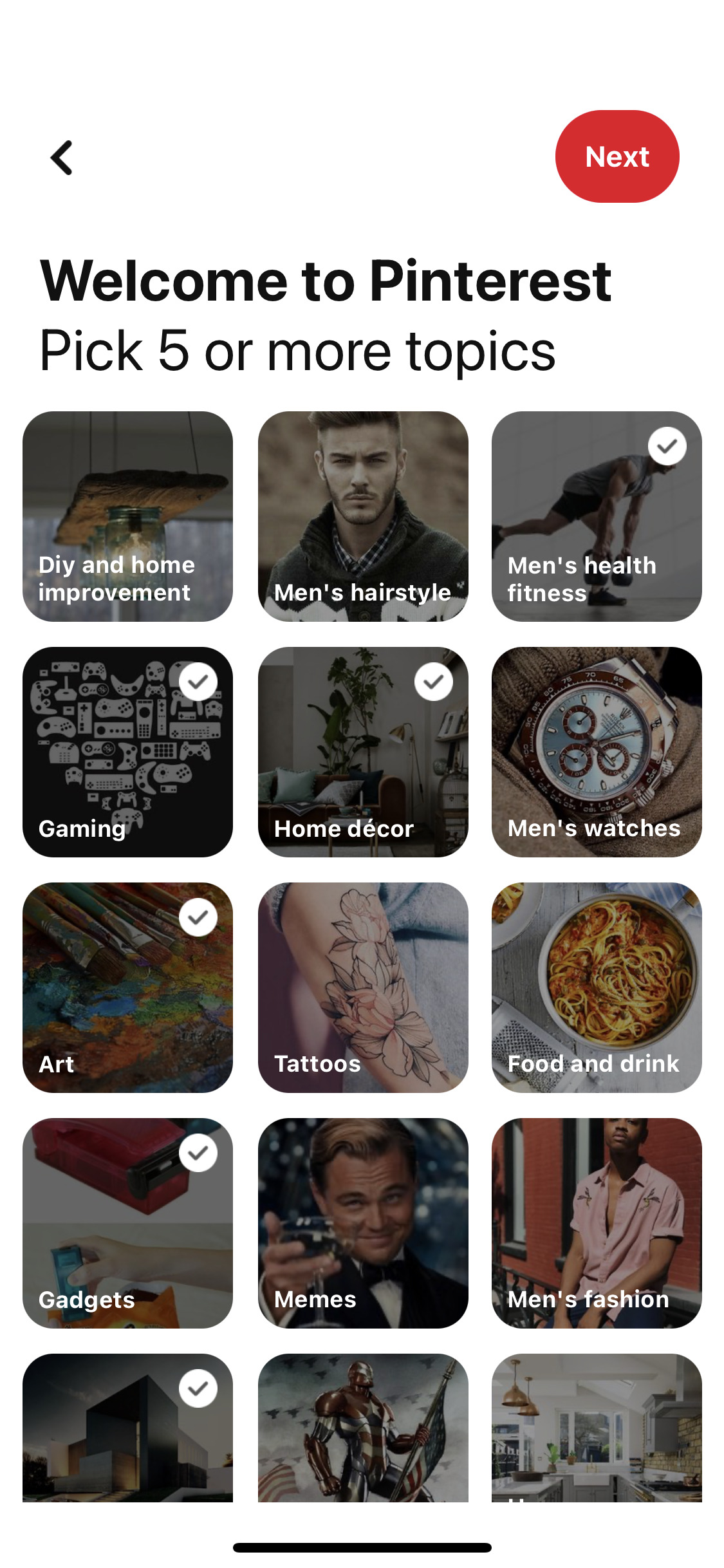 Pick 5 or more topics