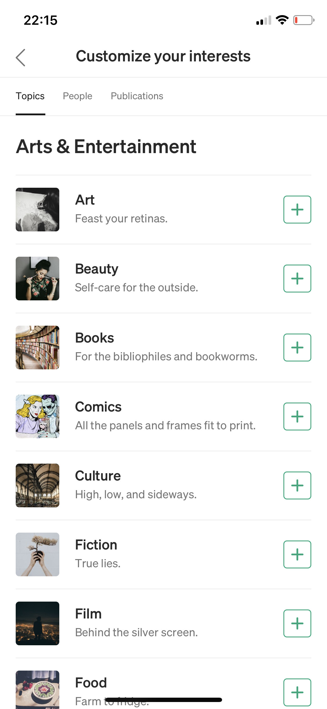 Customize your interests
