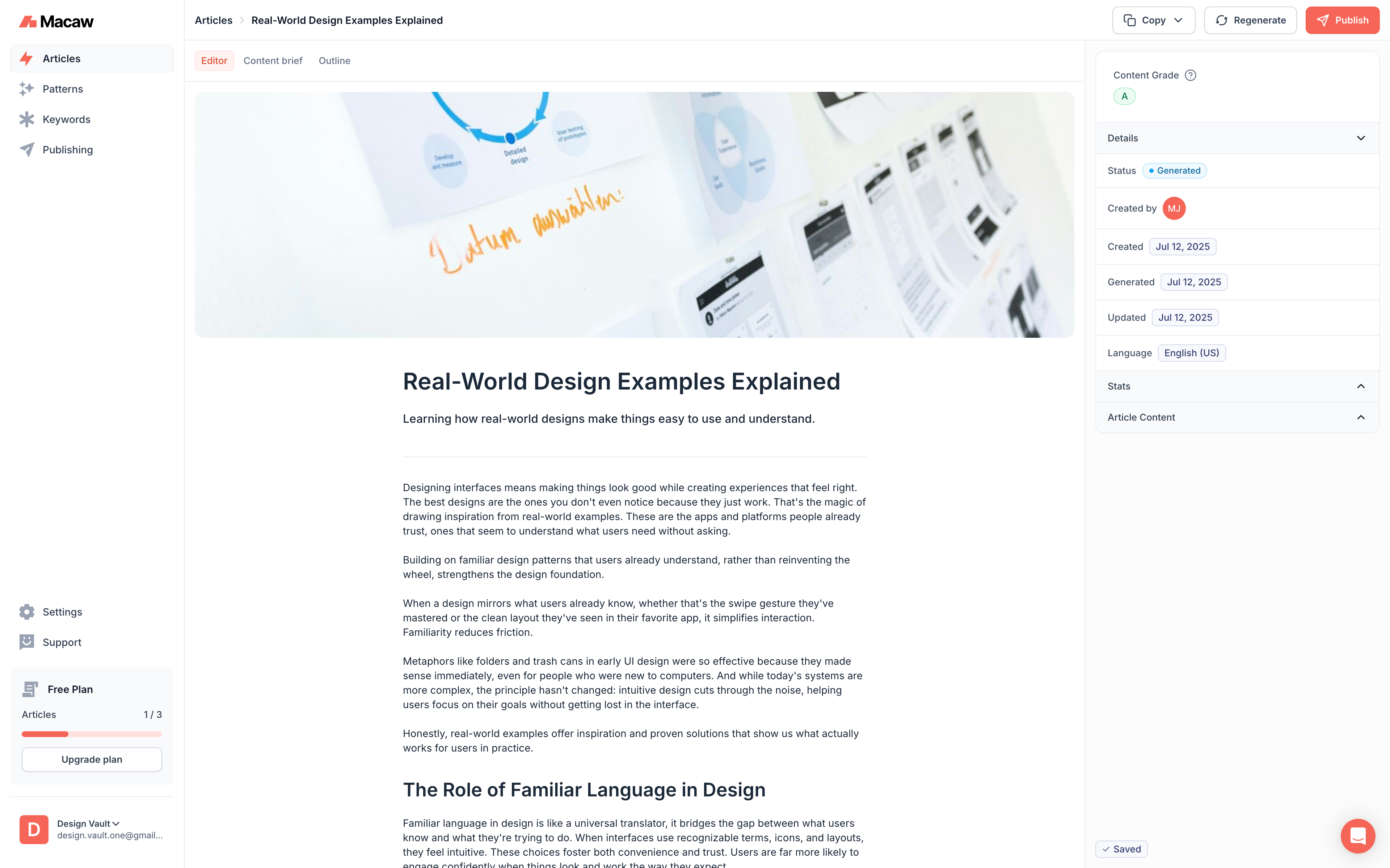 Macaw Article Editor / Detail