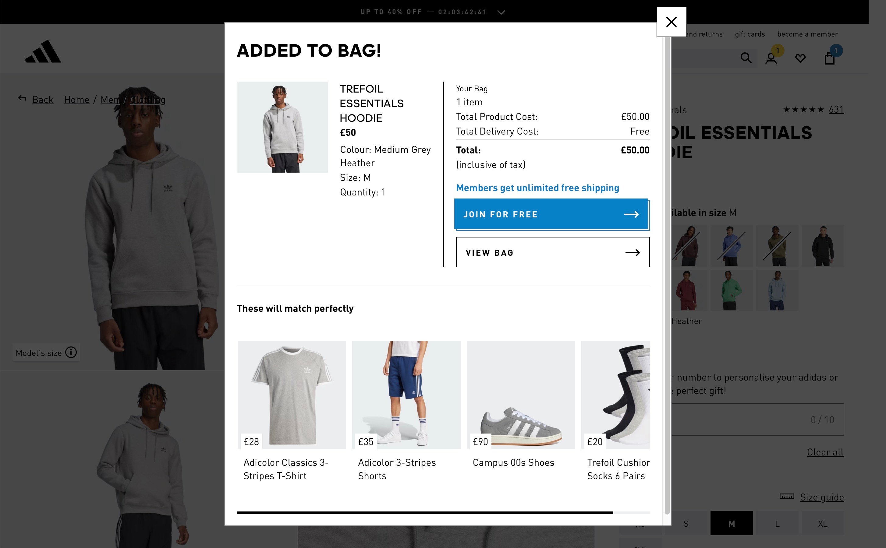 Adidas Added to Bag