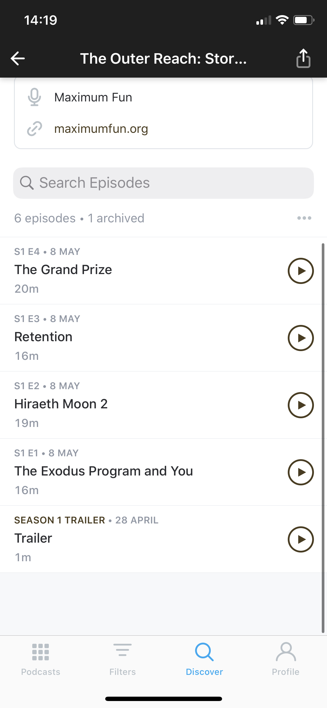 Podcast epidose list