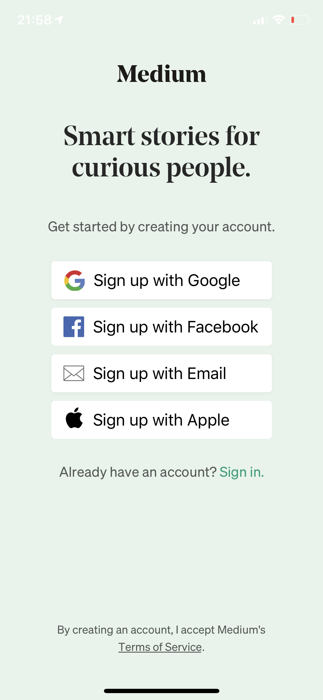 Create your account