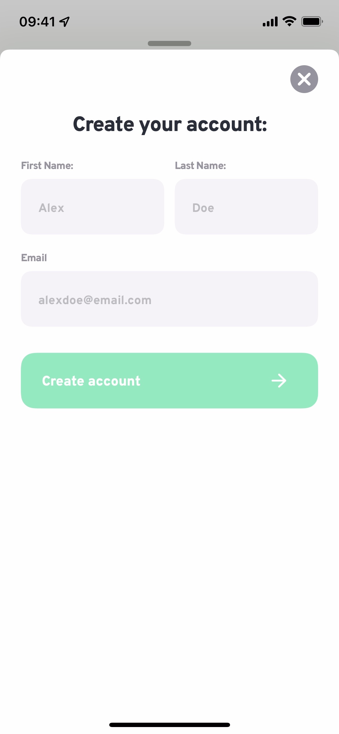 Create your account