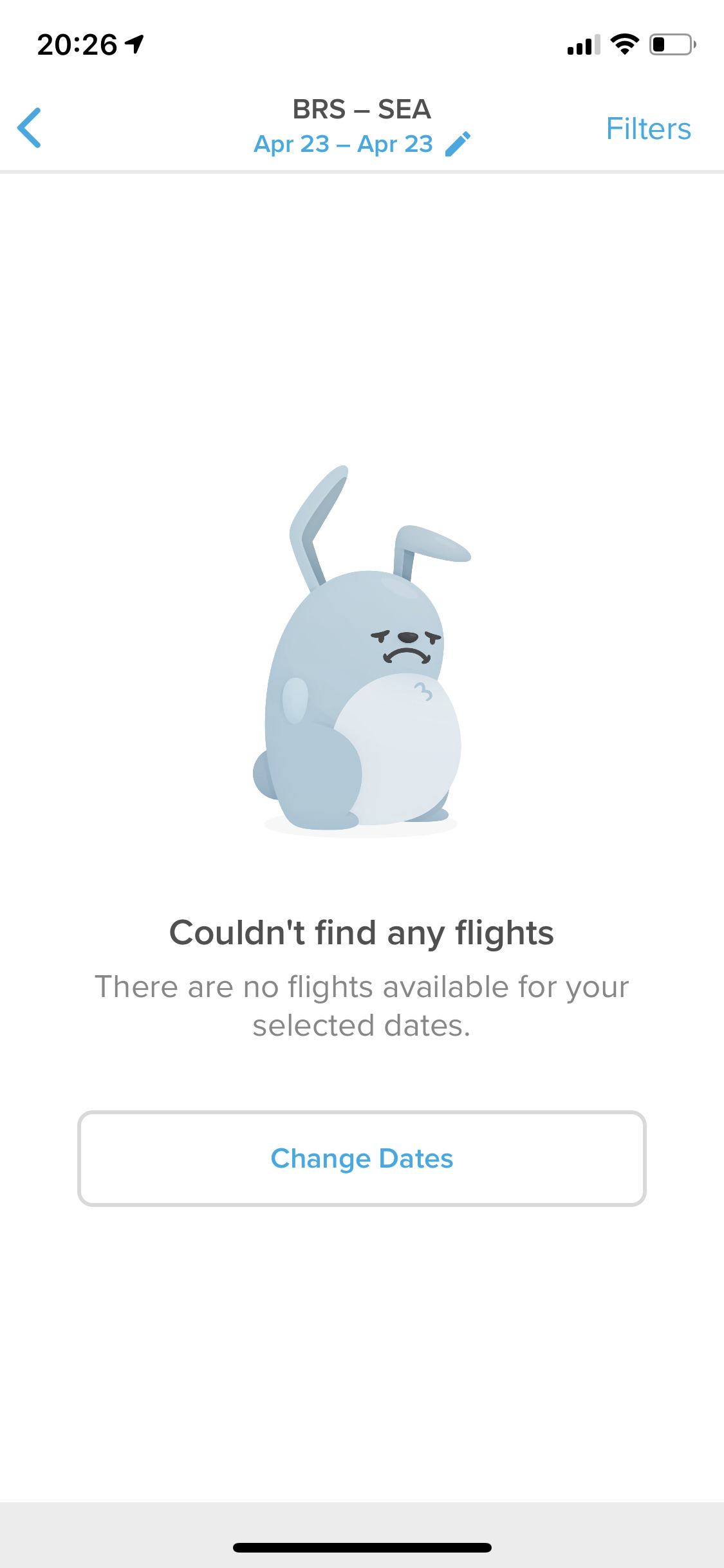 Couldn't find any flights