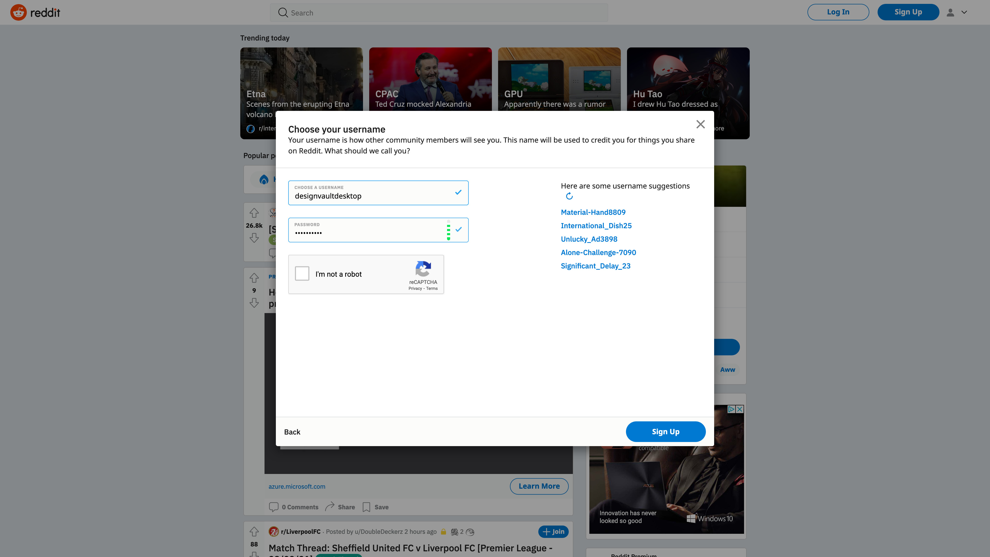 Choose your username