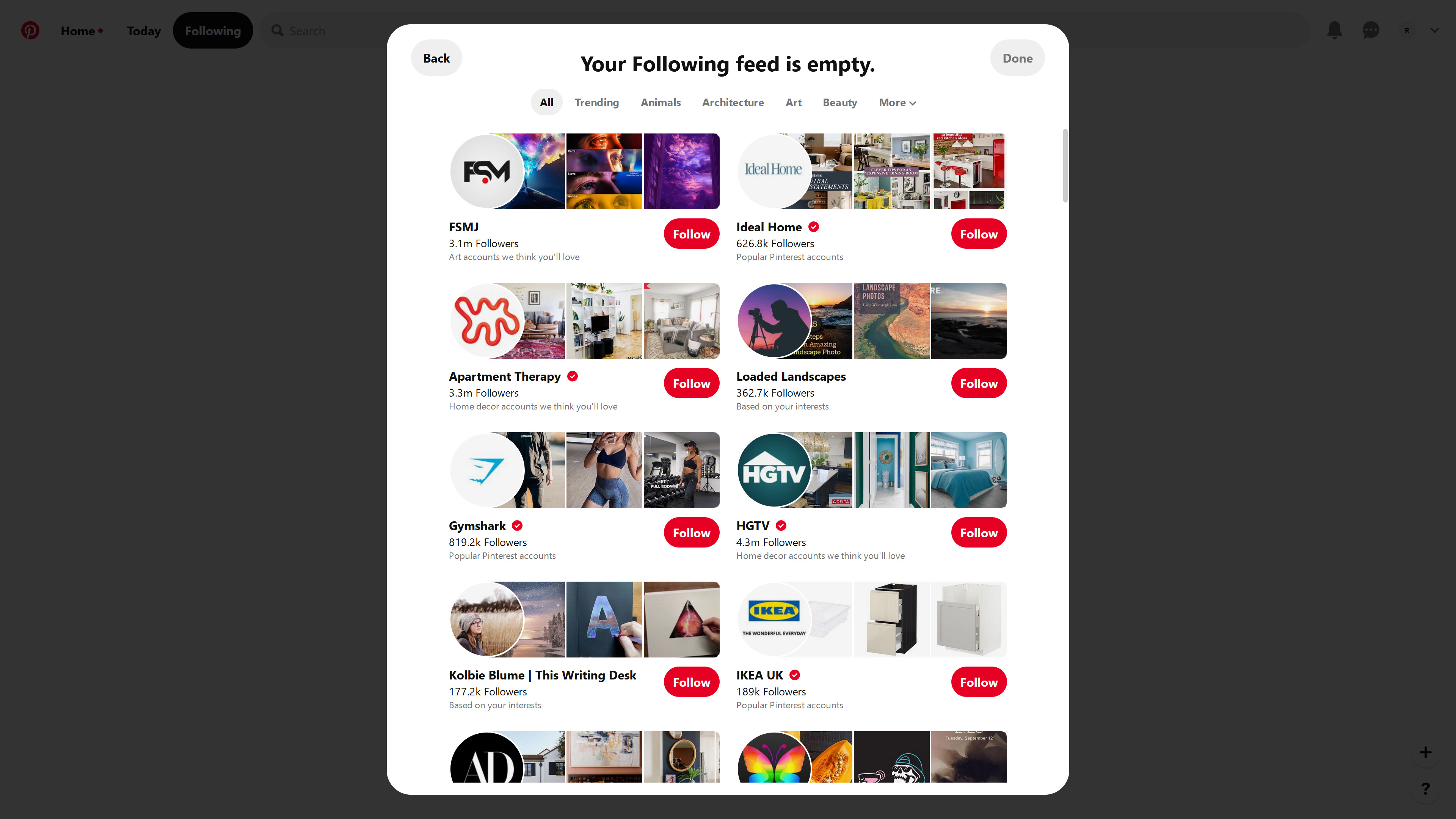 Your following feed is empty